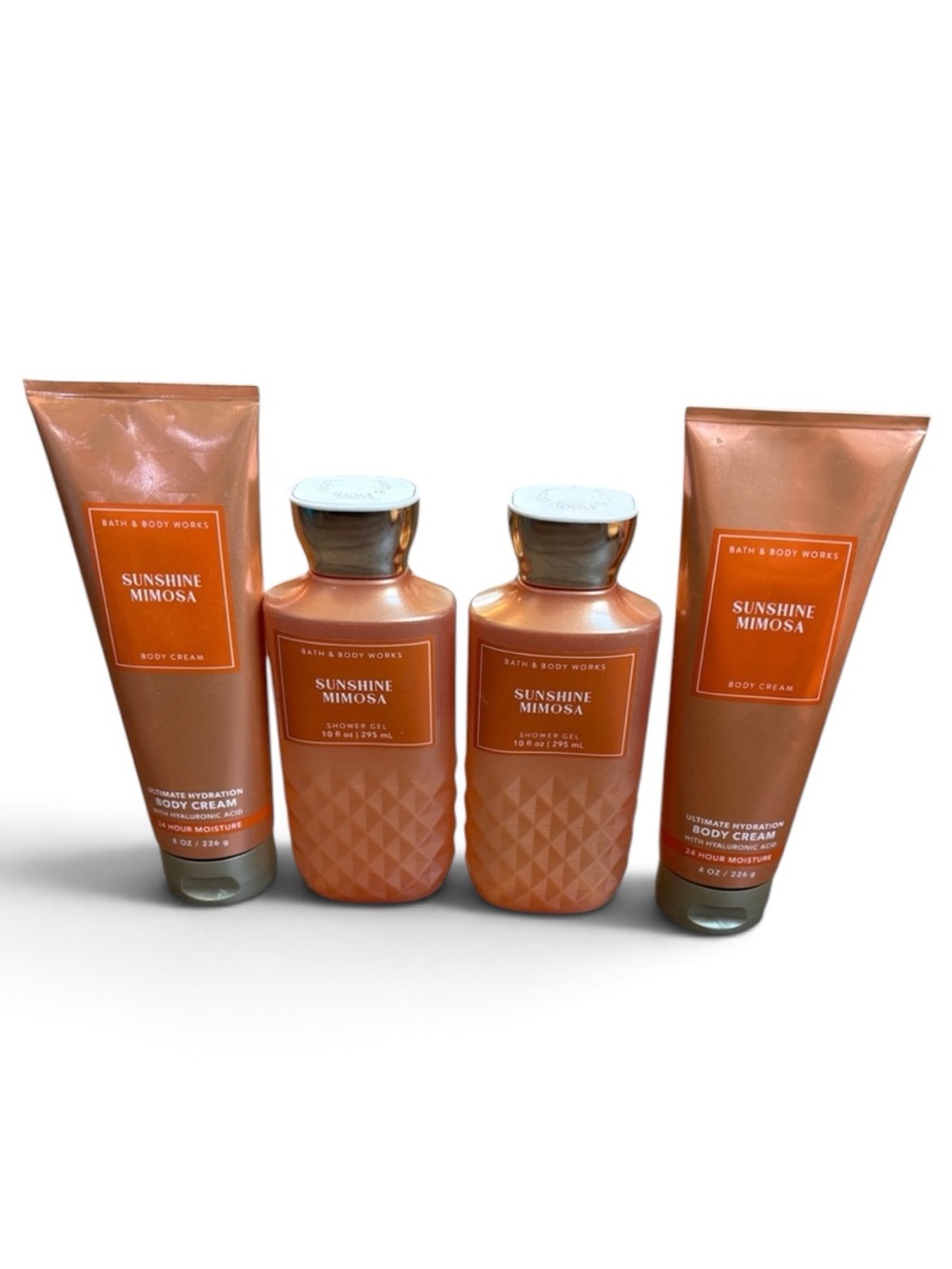Bath & Body Works Sunshine Mimosa Body Cream & Shower Gel Lot of 4 NEW
